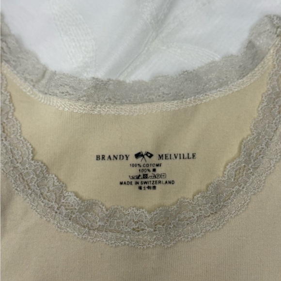 Brandy Melville Cream Tank Top with Graphic Print - Picture 3 of 9